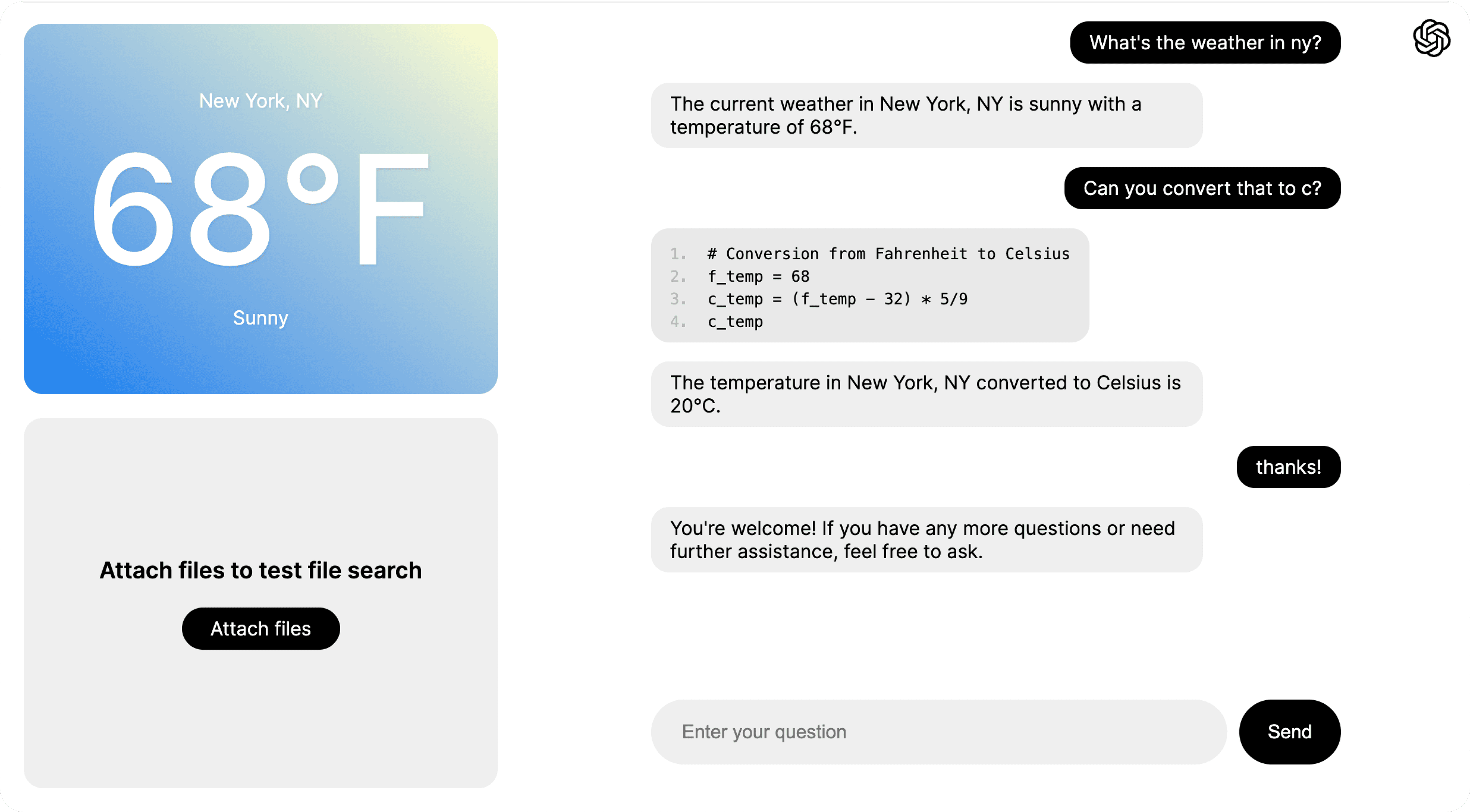 OpenAI Assistants Screenshot