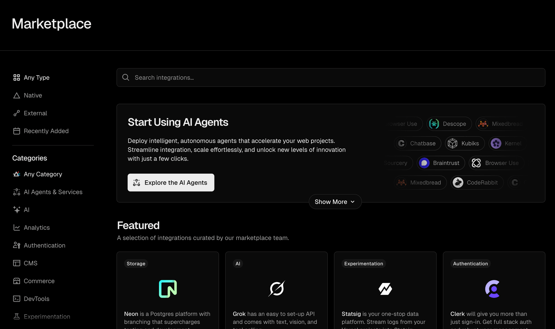 Agentic marketplace for finding and running AI agents securely.