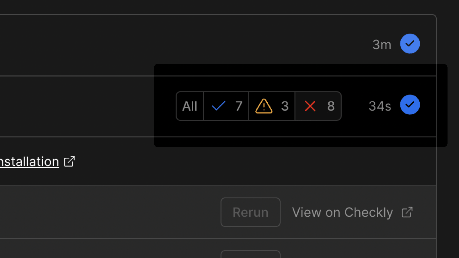 Checks Status Filter - DARK