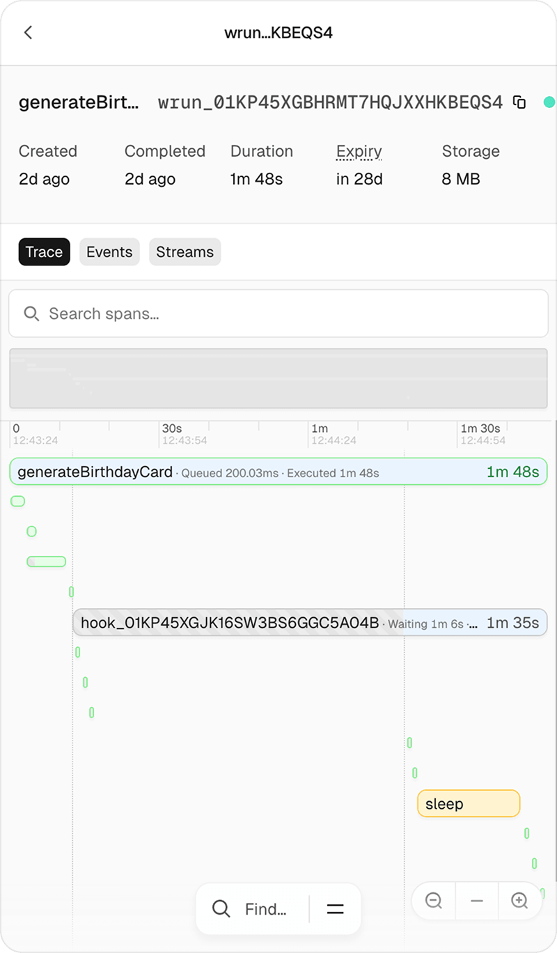The built in observability dashboard for Workflow SDK on Vercel.