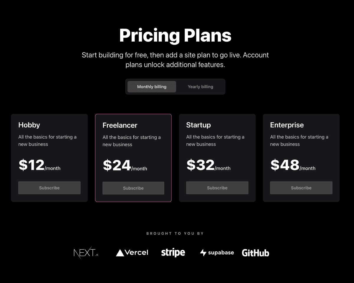 Stripe Subscription Starter thumbnail